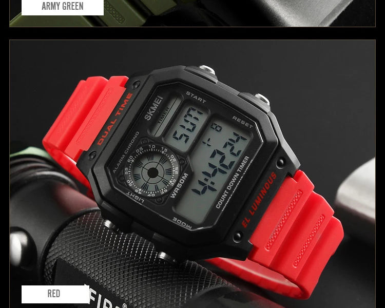 SKMEI Male Multifunction Waterproof Electronic Watch Outdoor Sports Watch For Men Women Simple Digital Wristwatches Reloj Hombre