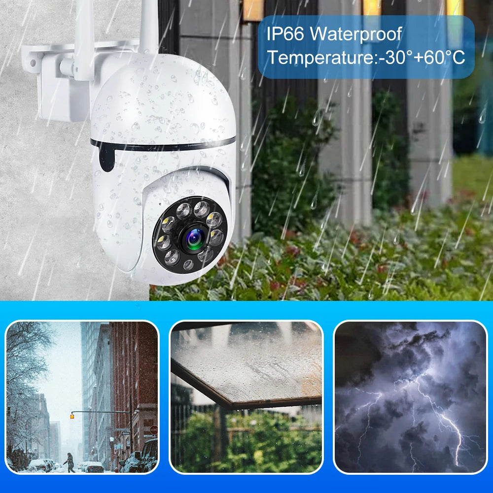 8MP Wireless Security Surveillance PTZ Camera Wifi IP Outdoor 4X Zoom Cameras AI Human Tracking Two-way Audio HD Night Color Cam