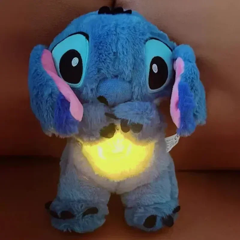 2024 New Lilo&Stitch Plush Doll Breath Child Peluche Kawaii Soothes Toy Anime Baby Music Light Sleep Toys Pink Stitch Kid Gifts