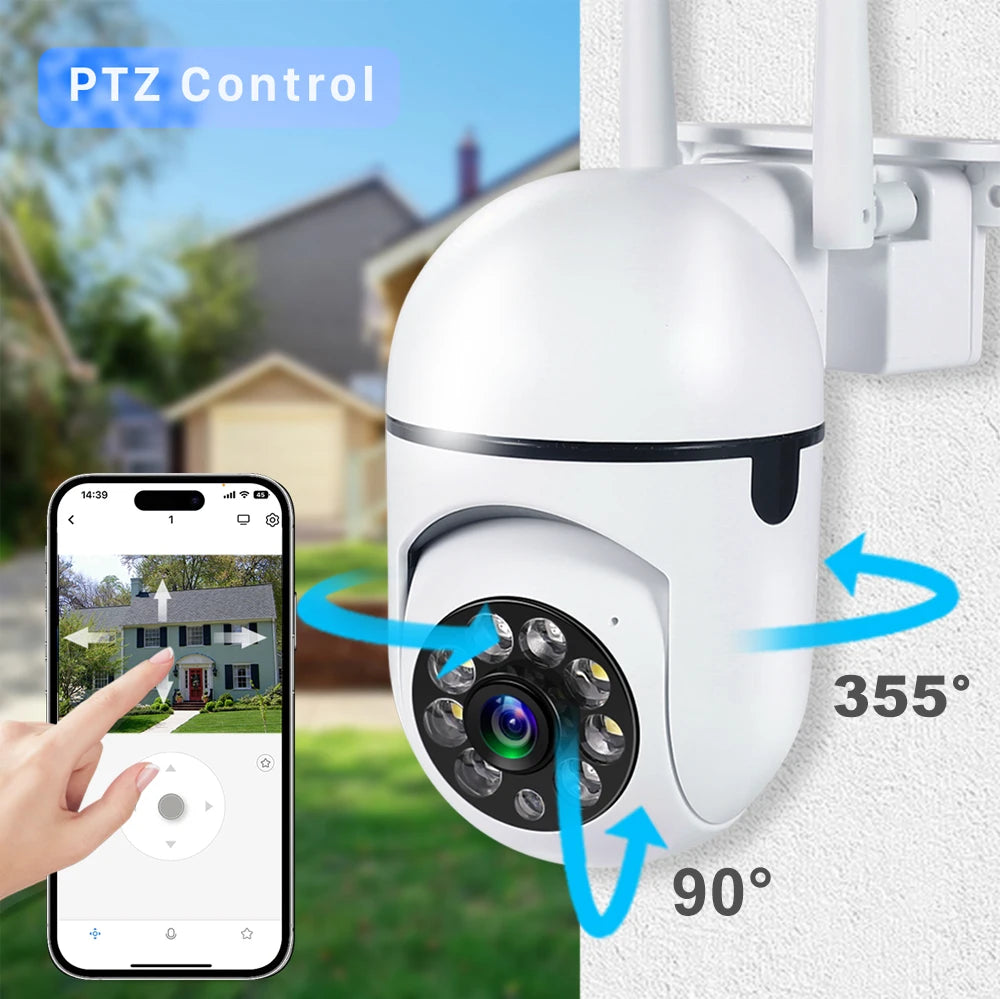 8MP Wireless Security Surveillance PTZ Camera Wifi IP Outdoor 4X Zoom Cameras AI Human Tracking Two-way Audio HD Night Color Cam