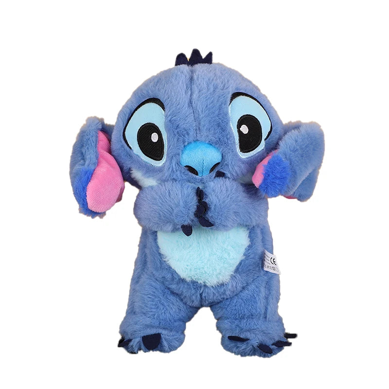 2024 New Lilo&Stitch Plush Doll Breath Child Peluche Kawaii Soothes Toy Anime Baby Music Light Sleep Toys Pink Stitch Kid Gifts