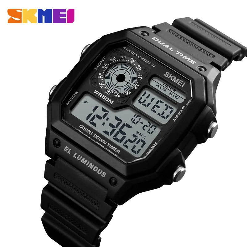 SKMEI Male Multifunction Waterproof Electronic Watch Outdoor Sports Watch For Men Women Simple Digital Wristwatches Reloj Hombre