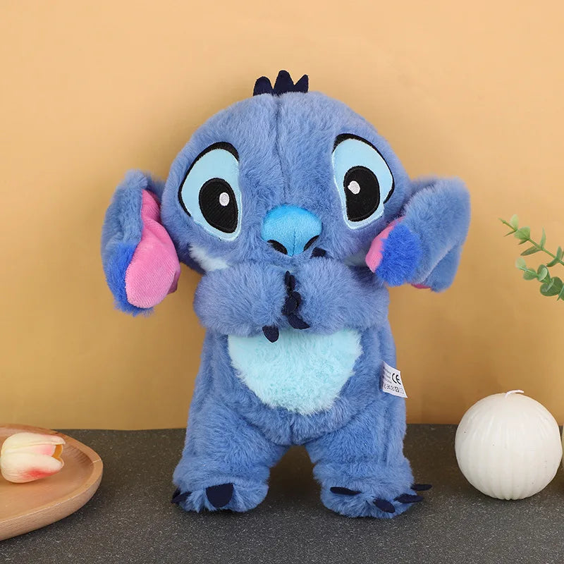 2024 New Lilo&Stitch Plush Doll Breath Child Peluche Kawaii Soothes Toy Anime Baby Music Light Sleep Toys Pink Stitch Kid Gifts