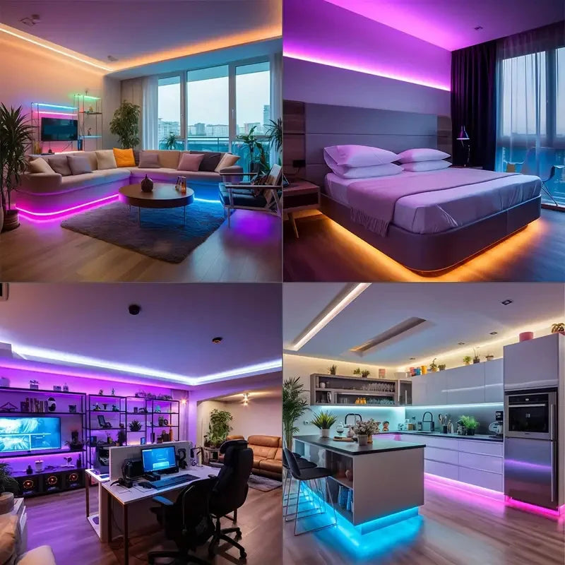 WIFI RGB LED Strip Light 5050 Bluetooth APP Control Led Flexible Diode Decoration For Festival Party TV Desk Bedroom